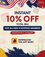 🇲🇾 Enjoy 10% OFF Your Total Bill This Merdeka!