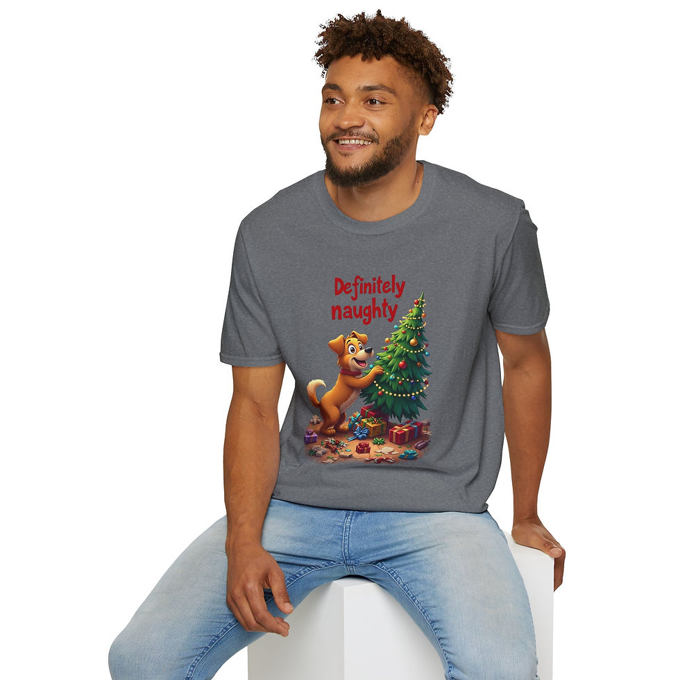Definitely Naughty Christmas Puppy - Unisex T-Shirt
