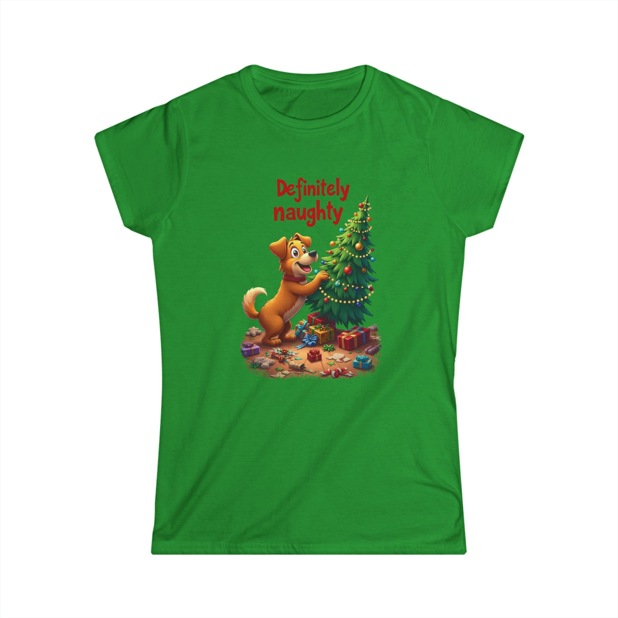 Definitely Naughty Christmas Puppy - Woman's Tshirt