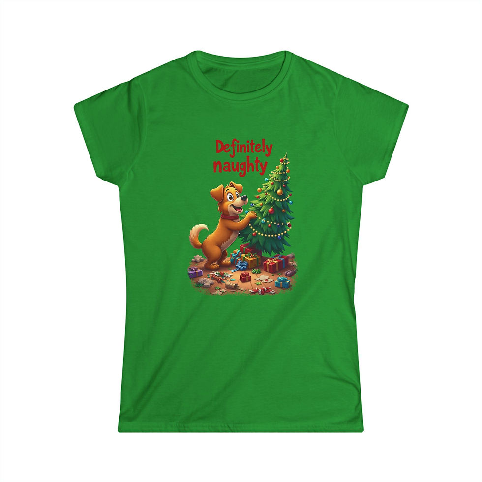 Definitely Naughty Christmas Puppy - Woman's Tshirt