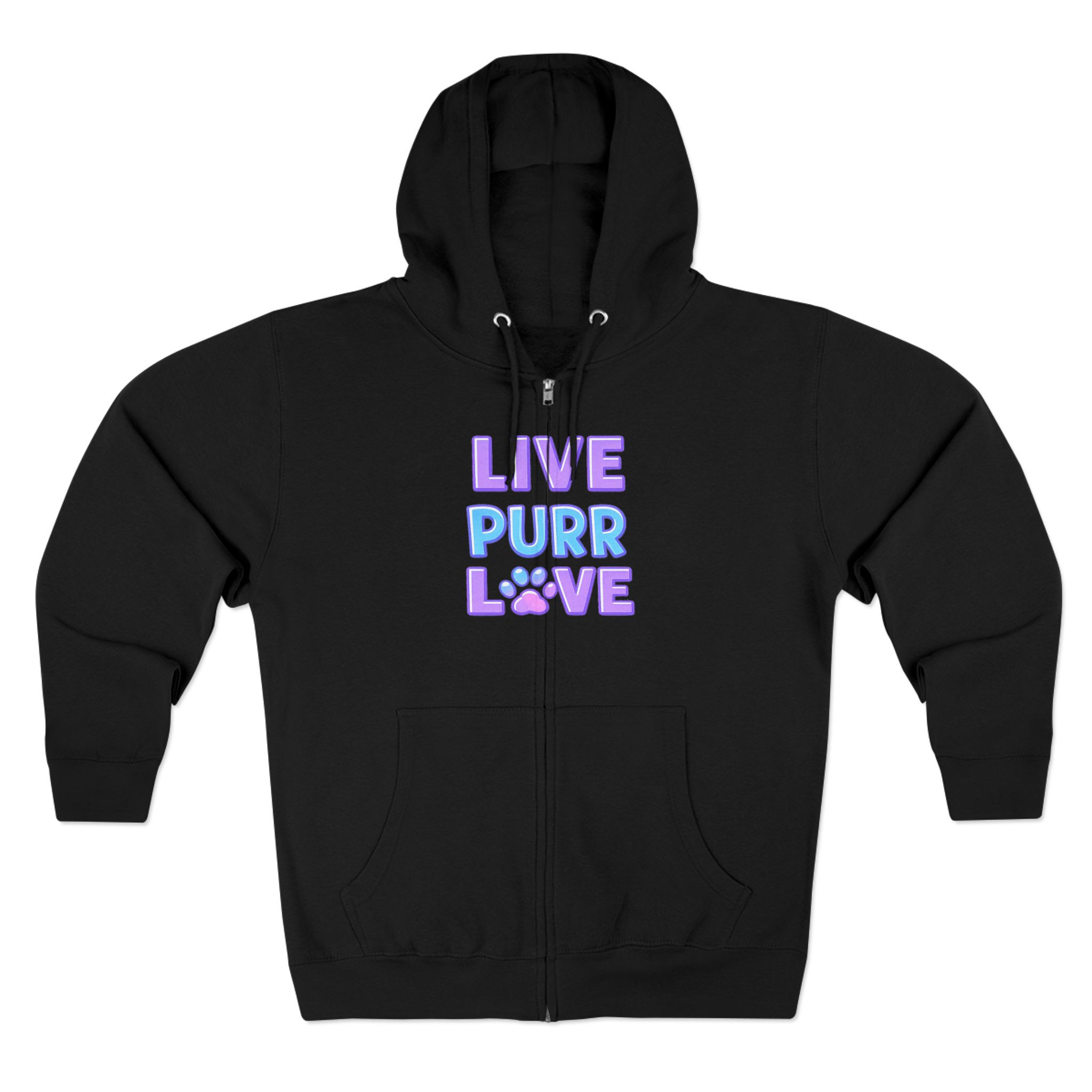 Live Purr Love - Zip up Hoodie