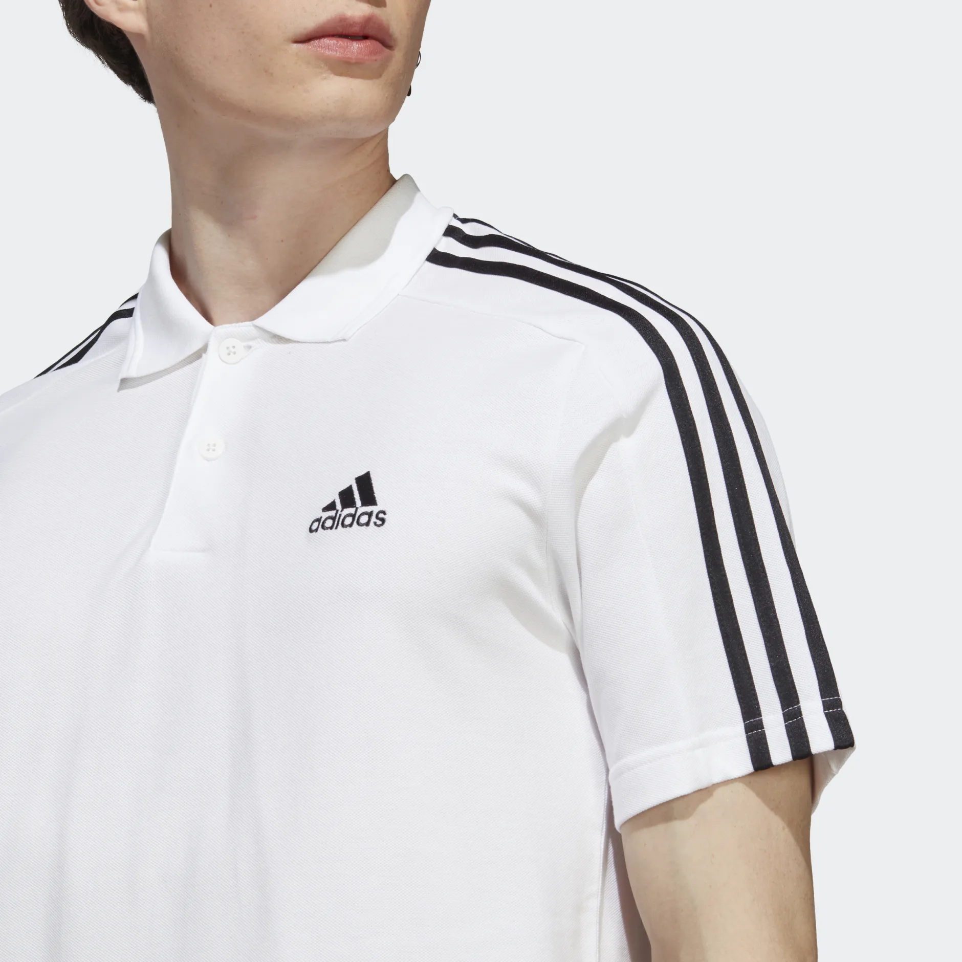 ADIDAS ESSENTIALS PIQUÉ EMBROIDERED SMALL LOGO 3-STRIPES POLO SHIRT (IC9312)