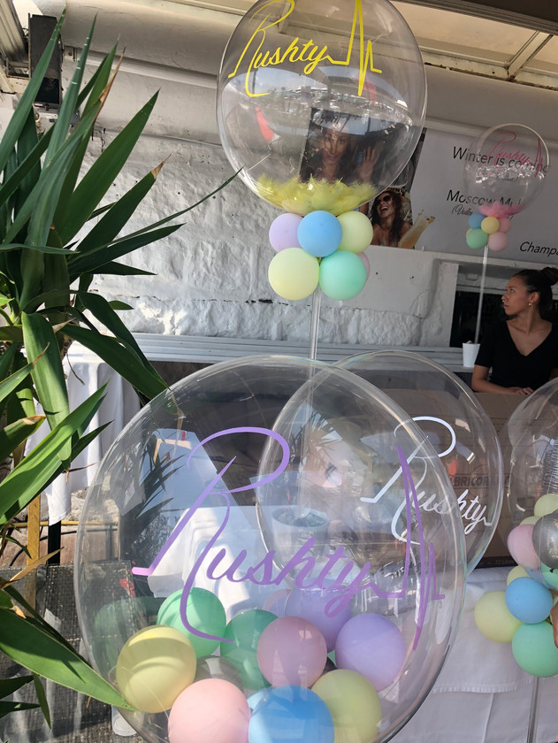 Ballon bubble 61 cm + ballon 5 pouces