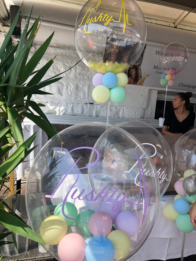 Ballon bubble 61 cm + ballon 5 pouces