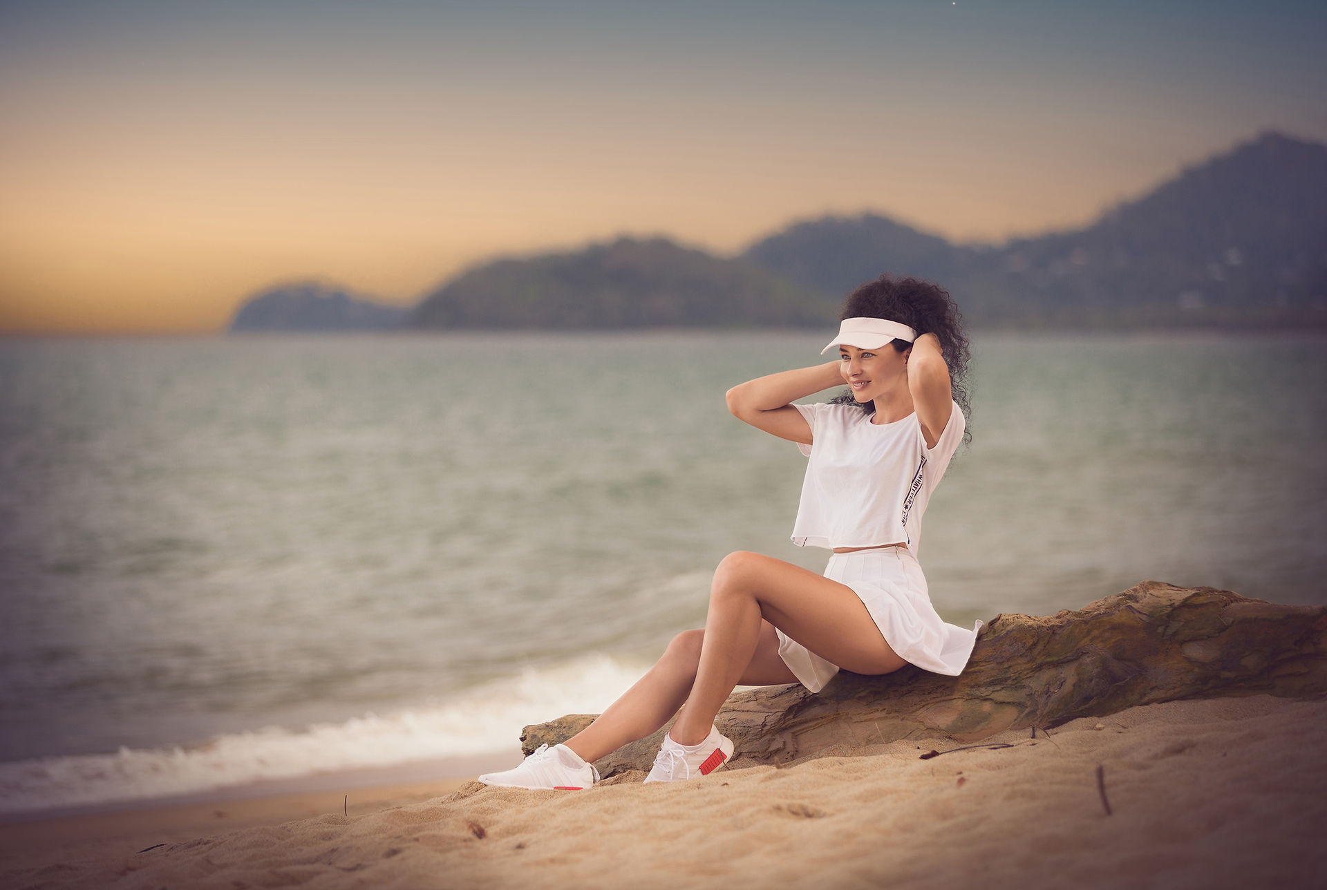 A young woman posing in Tropical Beach