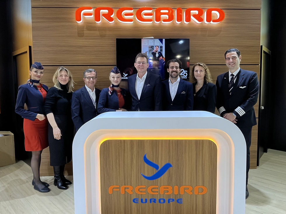 BARIG Chairman and Executive Director Michael Hoppe (fifth from the left) and the team of Freebird Airlines are looking forward to the exchange. Personal meeting at the ITB Berlin 2026, the world’s leading travel trade fair – Courtesy BARIG