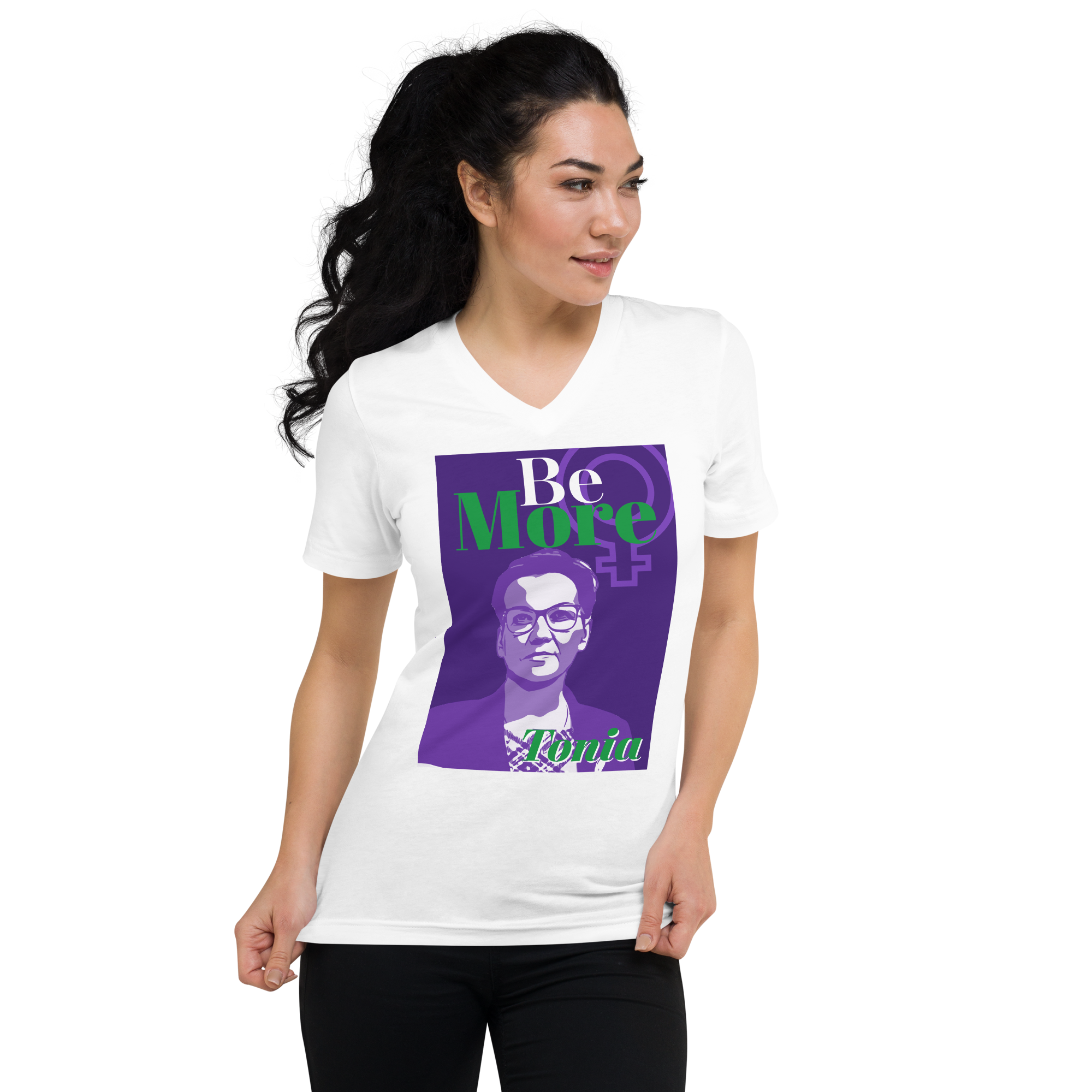 Be More Tonia Unisex Short Sleeve V-Neck T-Shirt