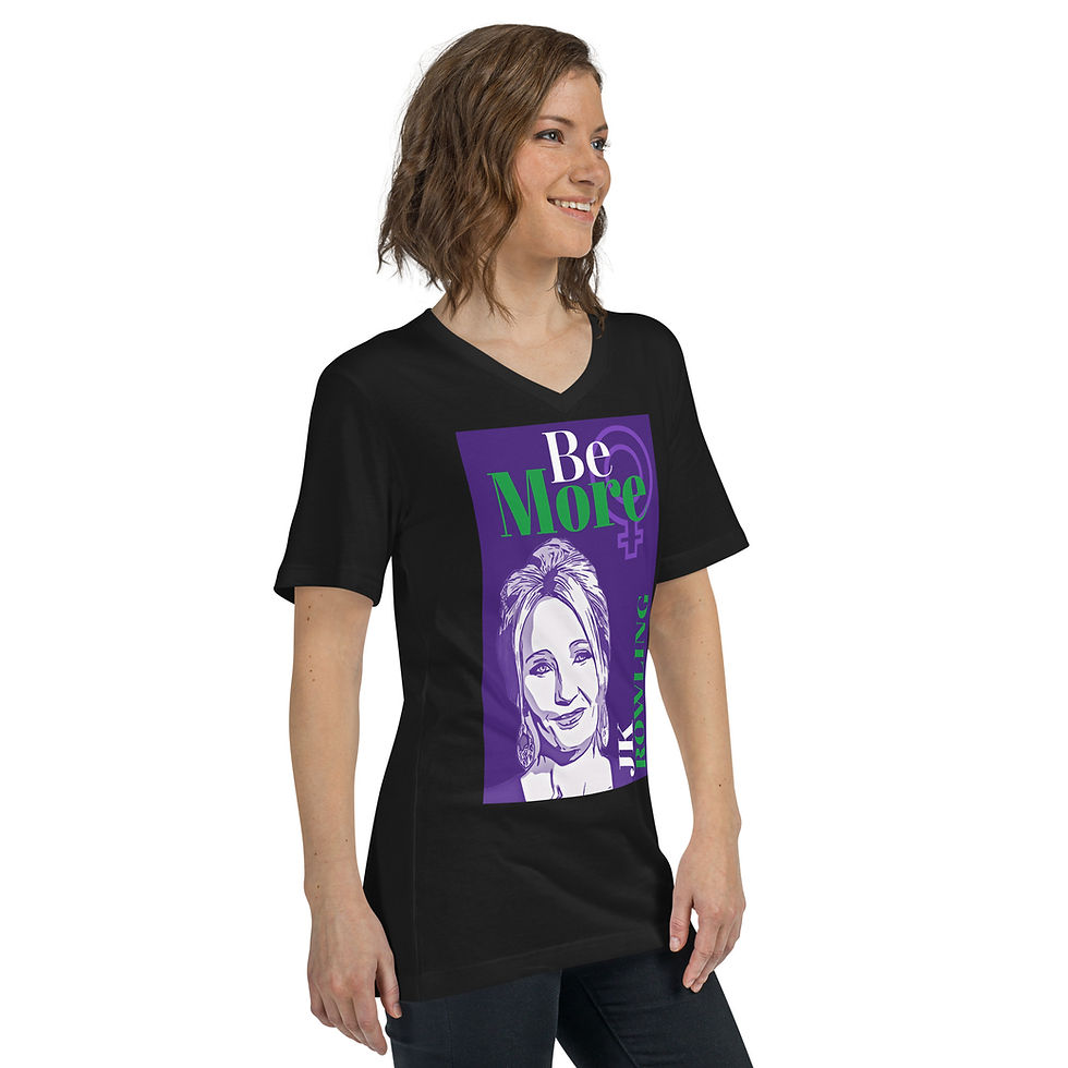 Thumbnail: Be More JK Rowling Unisex Short Sleeve V-Neck T-Shirt