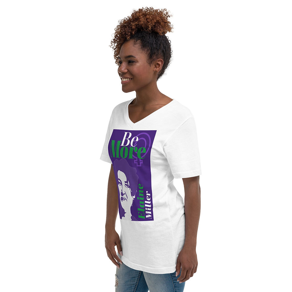 Thumbnail: Be More Elaine Miller Unisex Short Sleeve V-Neck T-Shirt