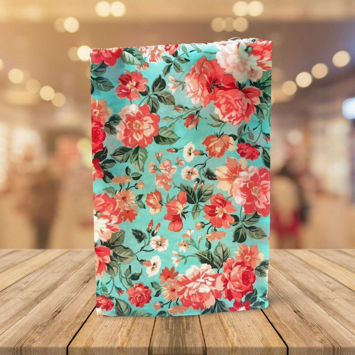 Bolsa Mediana Rosas Turquesas