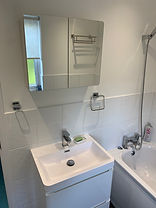 A bathroom refresh in Shenfield, Essex. clean white walls and ceiling.
