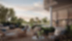 Outdoor retail and commercial area within a contemporary residential development