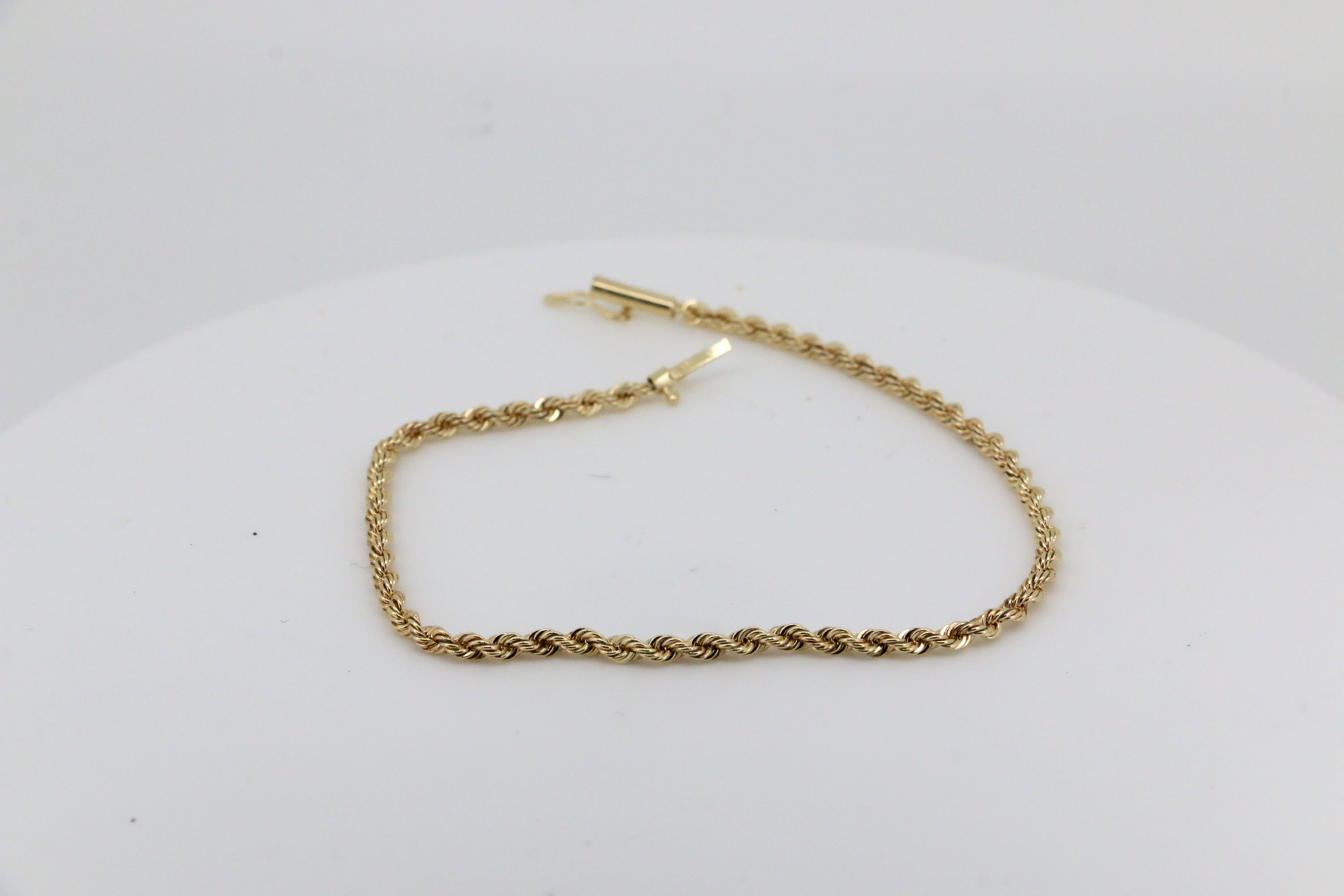 Yellow Gold Mens Rope Bracelet