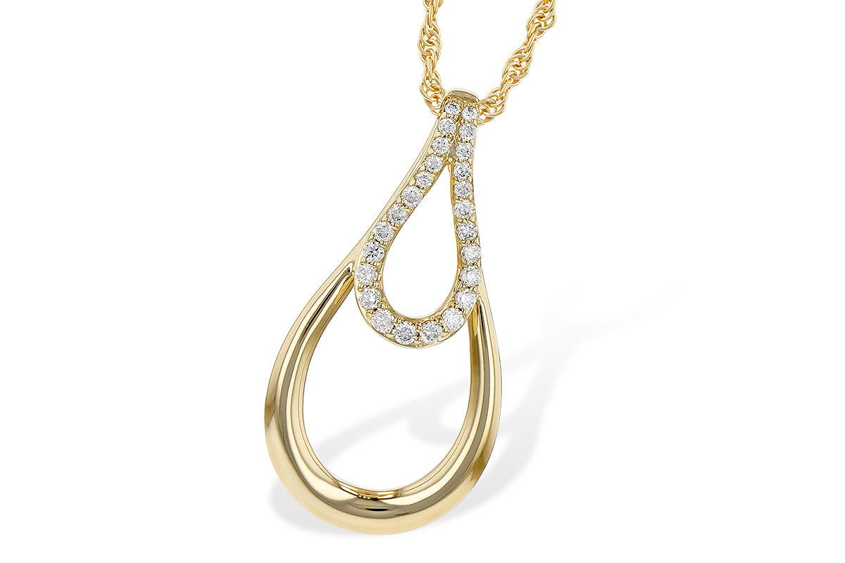 Yellow Gold Diamond Drop Pendant