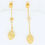 Thumbnail: Sterling Silver Yellow Tone and CZ Earrings