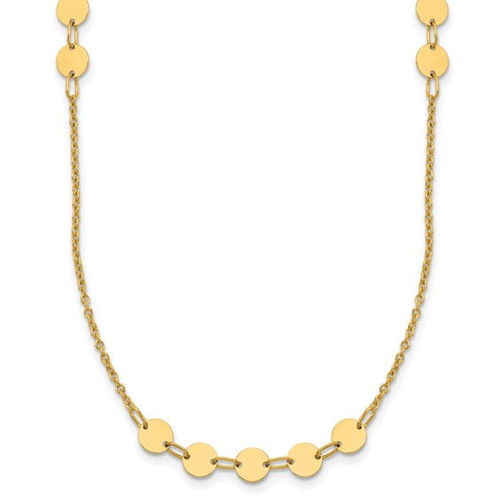 Yellow Gold Disc Station Necklace
