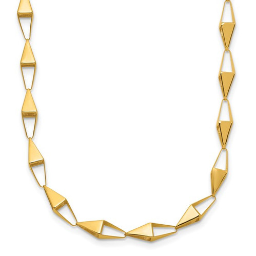Triangular Mini Chain Yellow Gold Geometric Triangular Link Chain | Jemjewelerswarrington