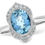 Thumbnail: White Gold Aquamarine & Diamond Ring