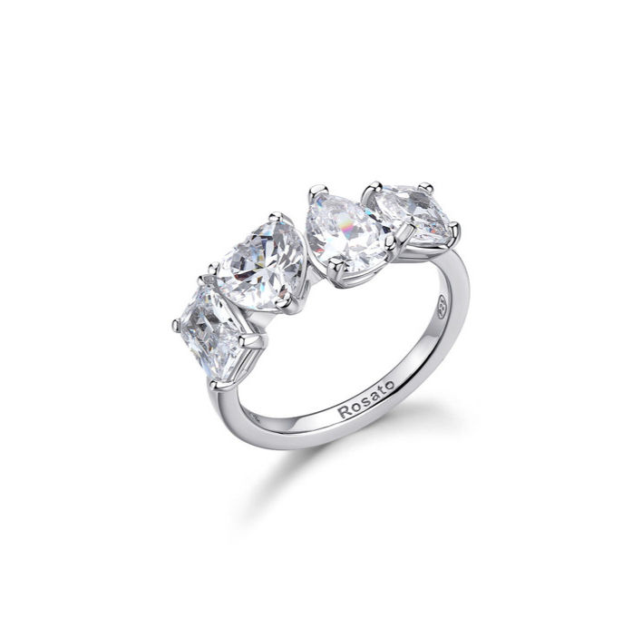 Sterling Silver Mixed Cut Ring
