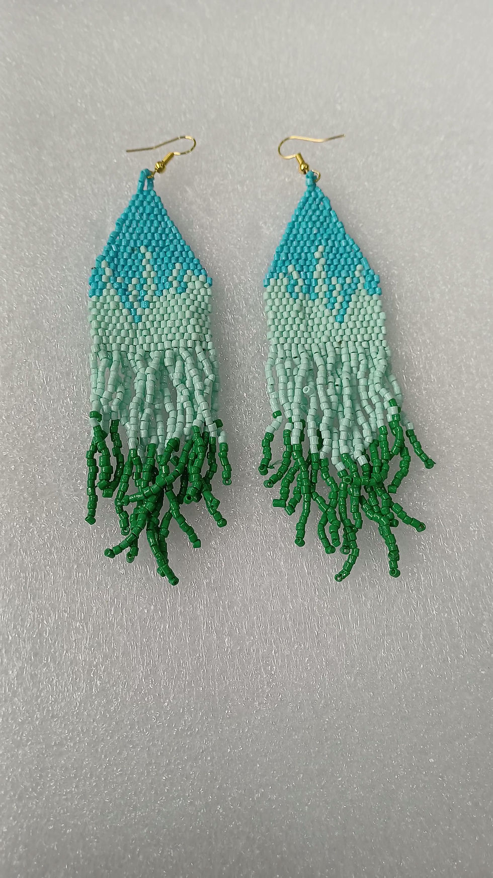 Thumbnail: Ocean Breeze Beaded Fringe Earrings