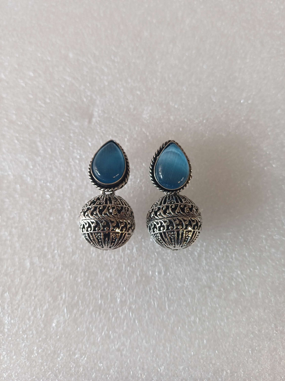 Thumbnail: Classic Oxidized Jhumki Stud Earrings