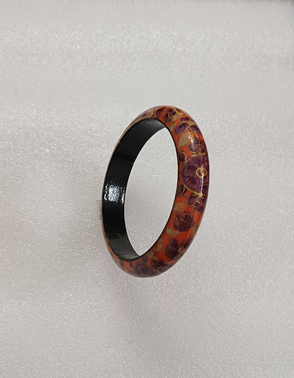 Thumbnail: Hand Painted Paper Mache Bloom Bangle