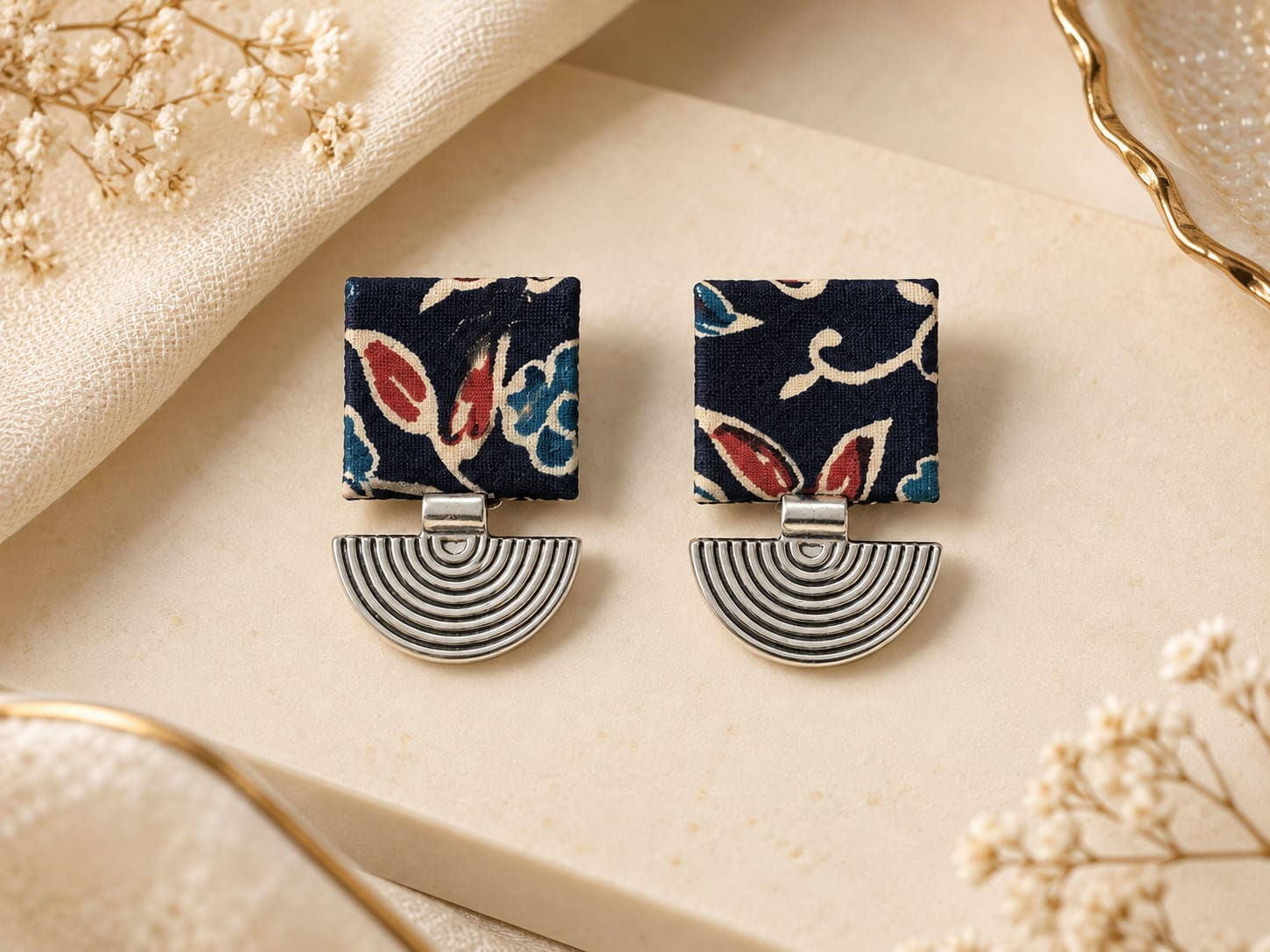 Contemporary Fabric Fusion Earrings