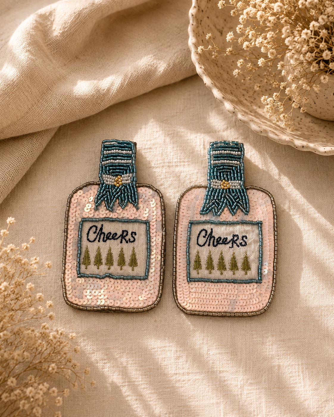 Cheers Beaded Bottle Coaster (Pair)