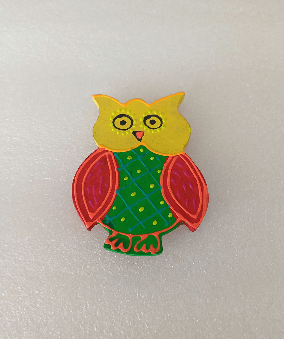 Thumbnail: Handcrafted Hand Painted Wise Owl Magnet