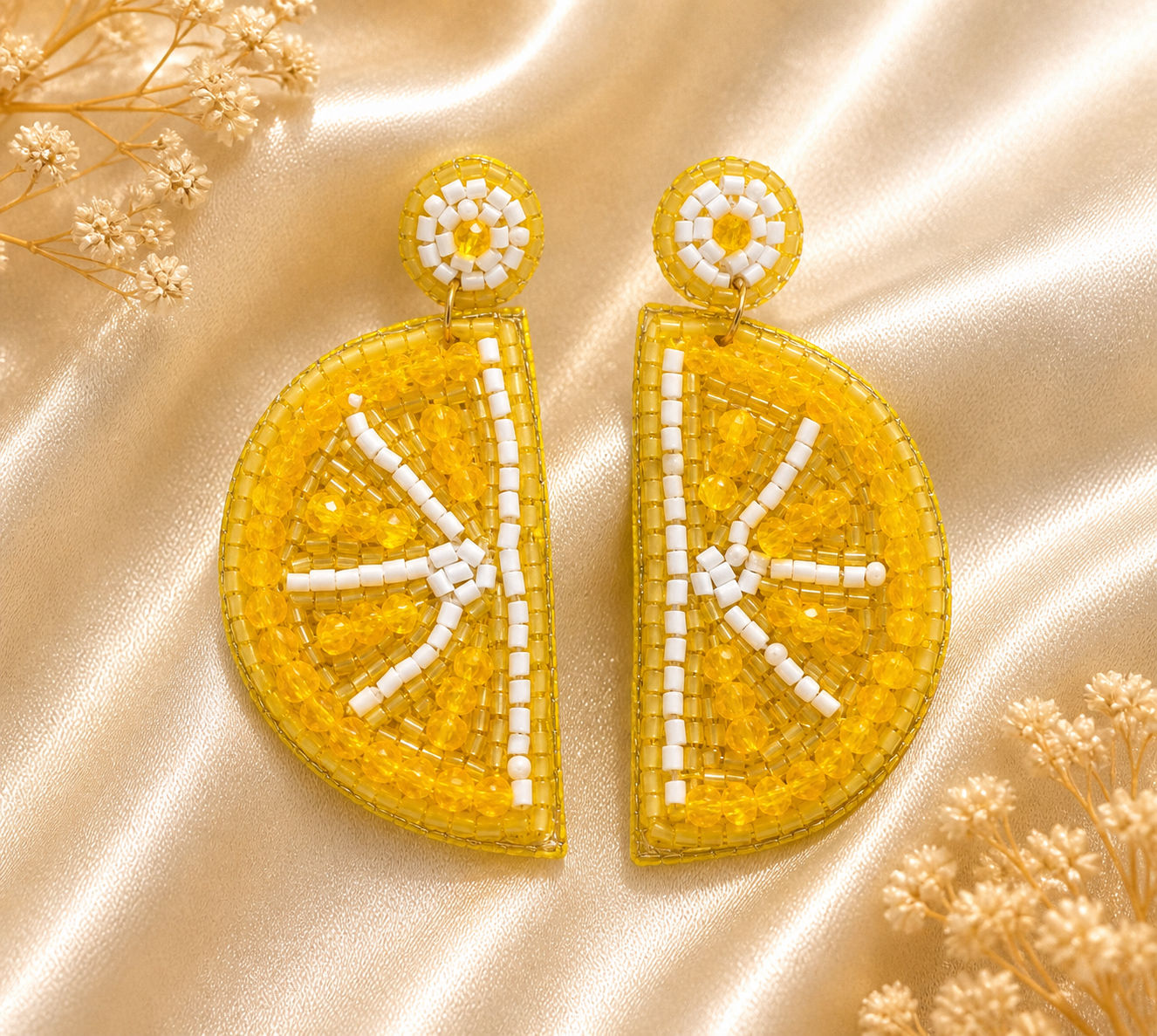 Citrus Slice Beaded Earrings