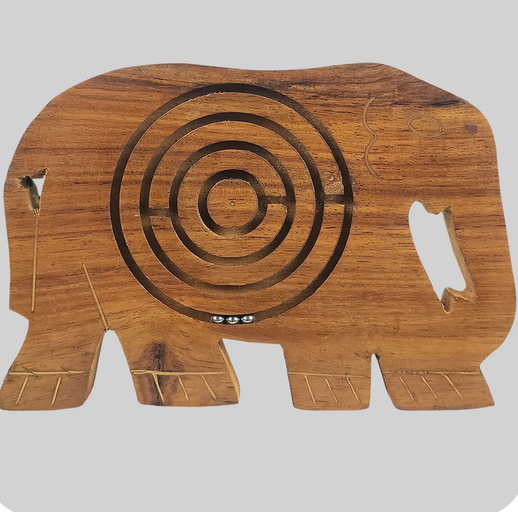 Puzzle Ball Elephant with Brass