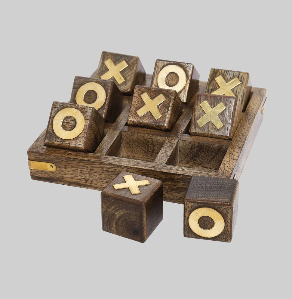 Thumbnail: Vintage Tic-Tac-Toe in Solid Wood