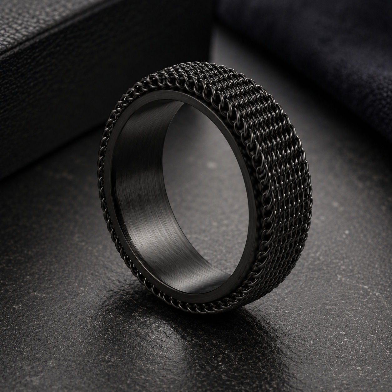 Midnight Mesh Ring