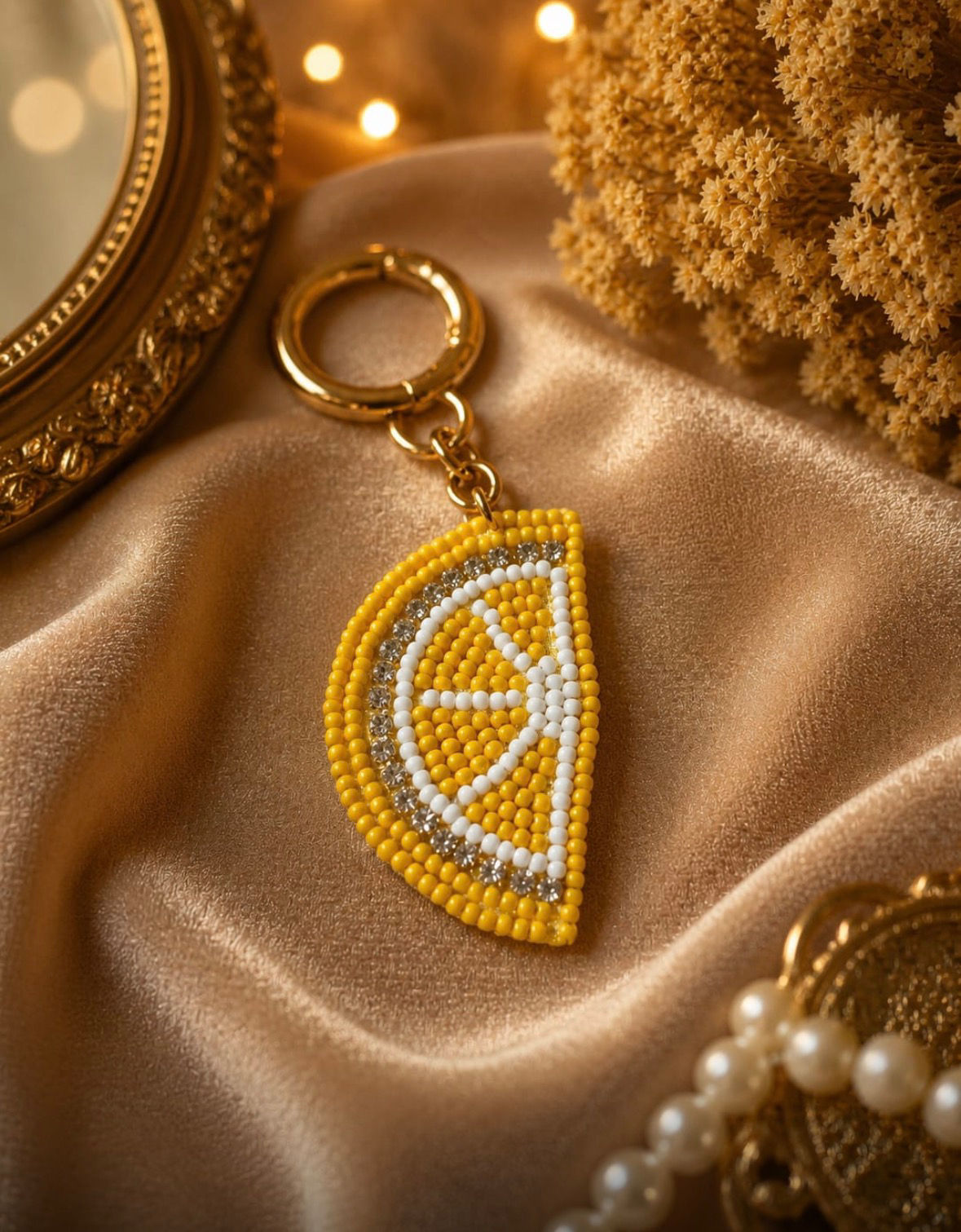 Citrus Glow Lemon Slice keychain & Charms
