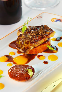 Foie gras with mango puree