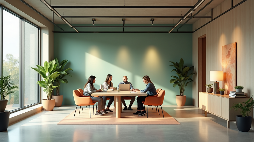 Team meeting around table in modern office