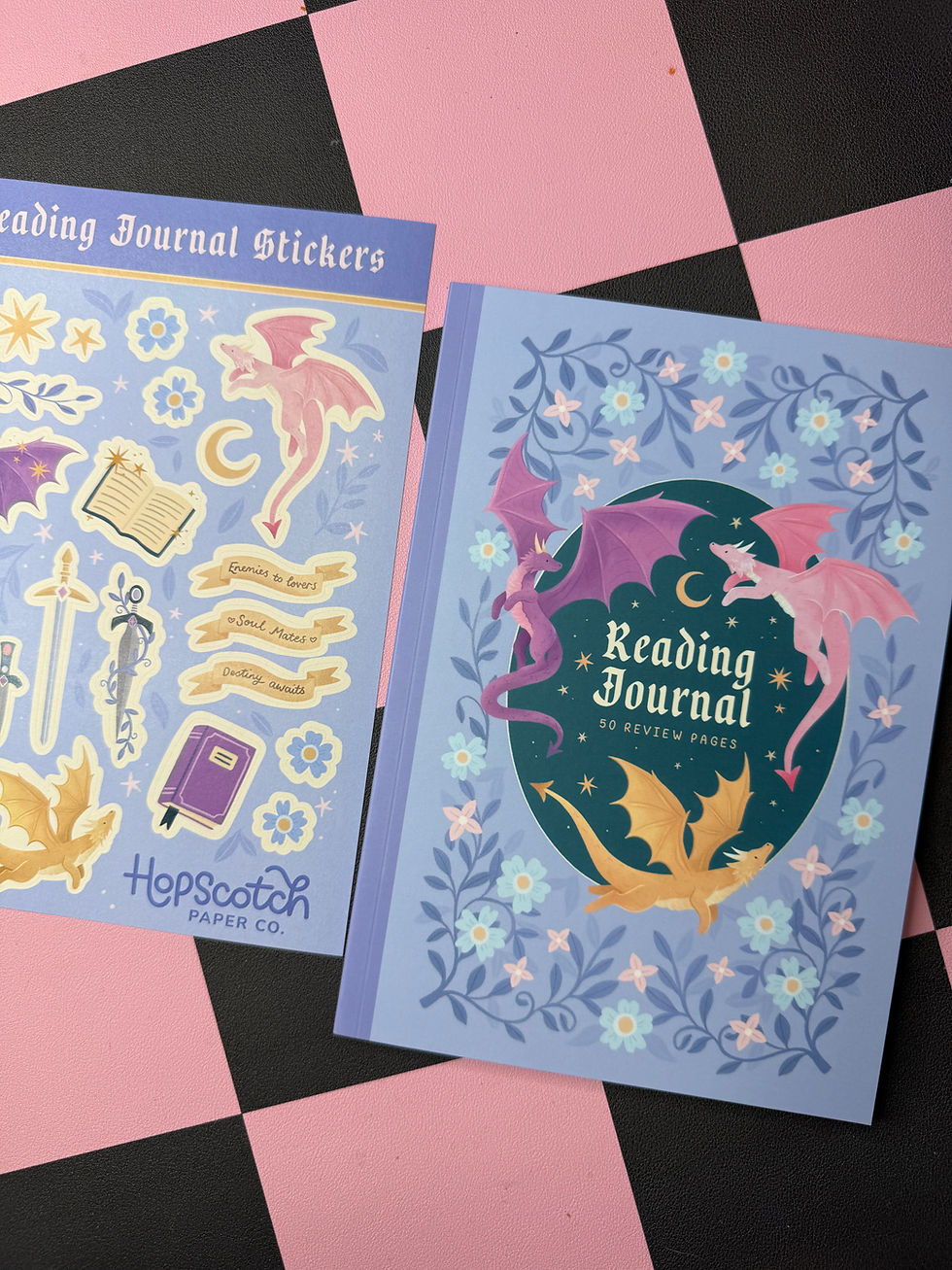 Thumbnail: Reading Journal Dragon, Cosy Quest – 50 Book Review Notebook