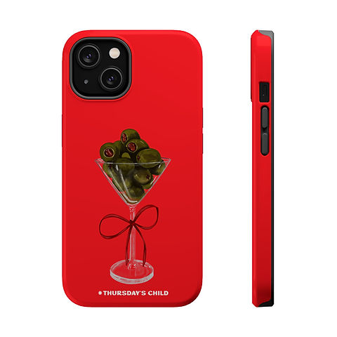Bright Red Holiday Martini Magsafe Phone Case | Thursday's Child Bright Red Holiday Martini Magsafe Phone Case | Thursday's Child