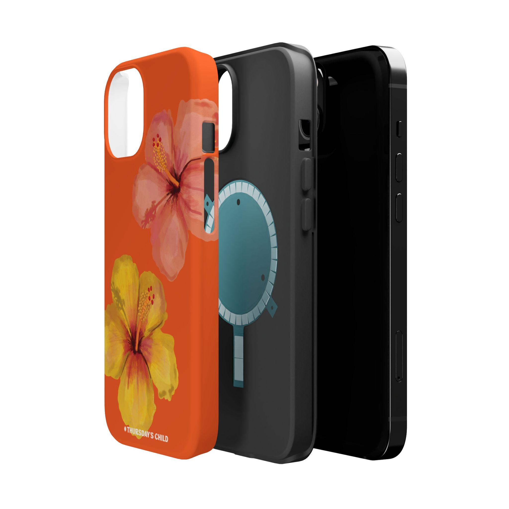 Orange Hibiscus Pattern MagSafe Case