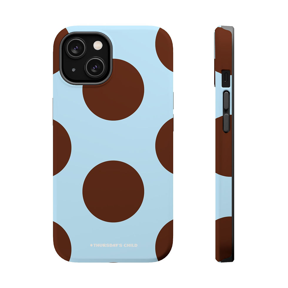 Thumbnail: Light Blue + Chocolate Dots MagSafe Case