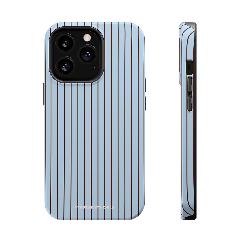 Thumbnail: Light Blue + Brown Pinstripe MagSafe Case