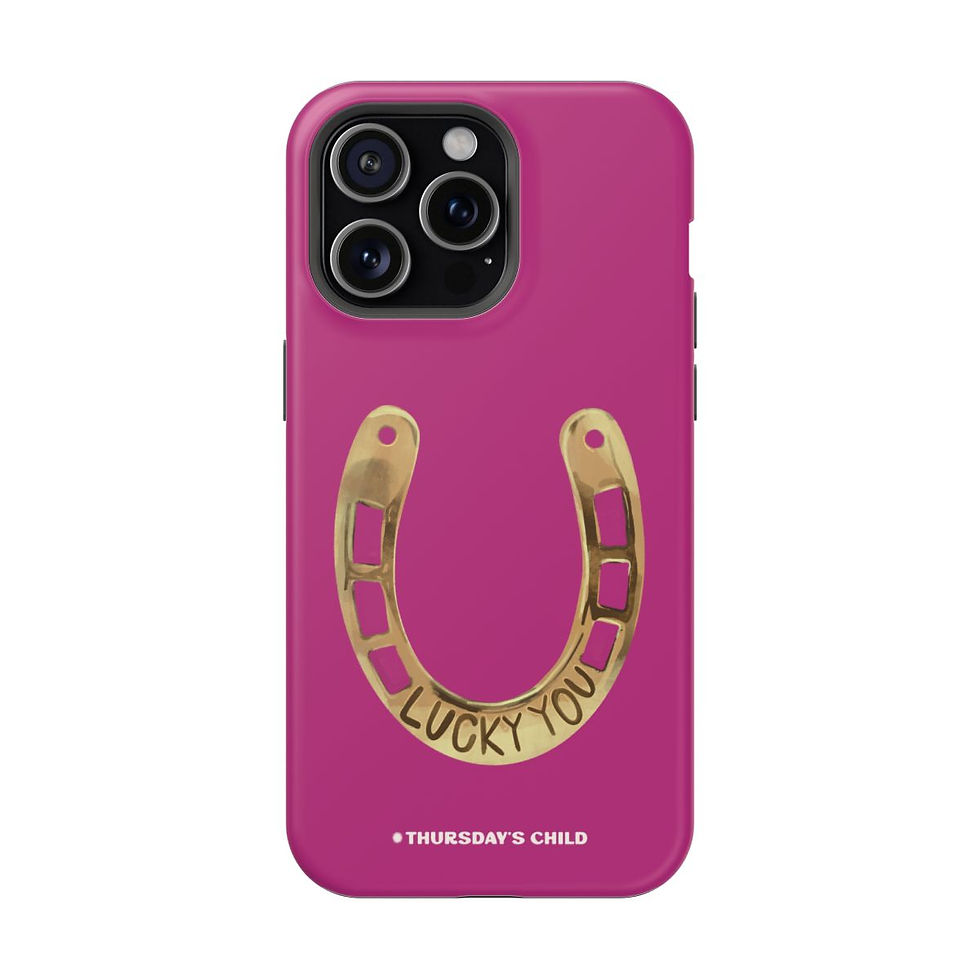 Thumbnail: Magenta Lucky You Horseshoe Painting Case - Matte, MagSafe