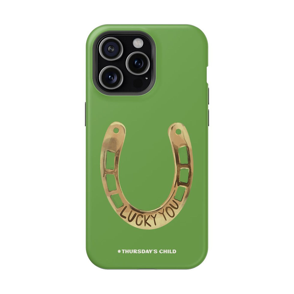 Thumbnail: Lime Lucky You Horseshoe Painting Case - Matte, MagSafe