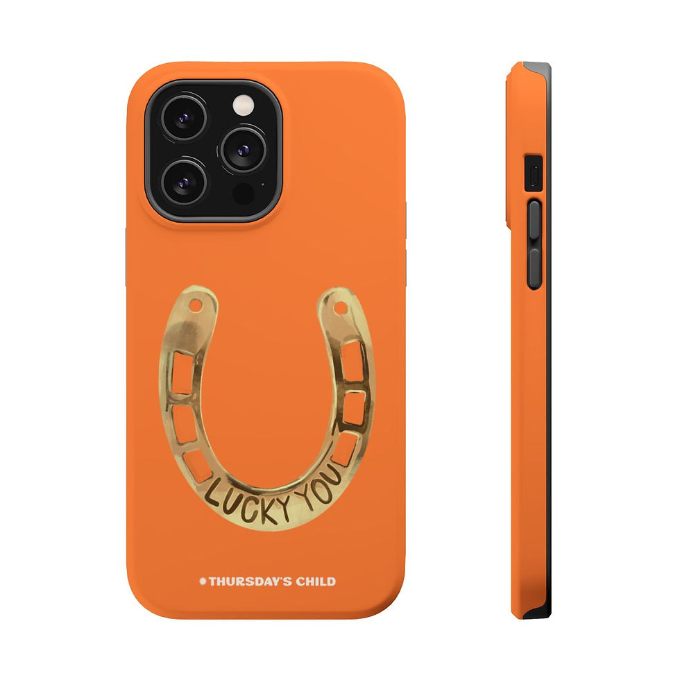 Thumbnail: Tangerine Lucky You Horseshoe Painting Case - Matte, MagSafe
