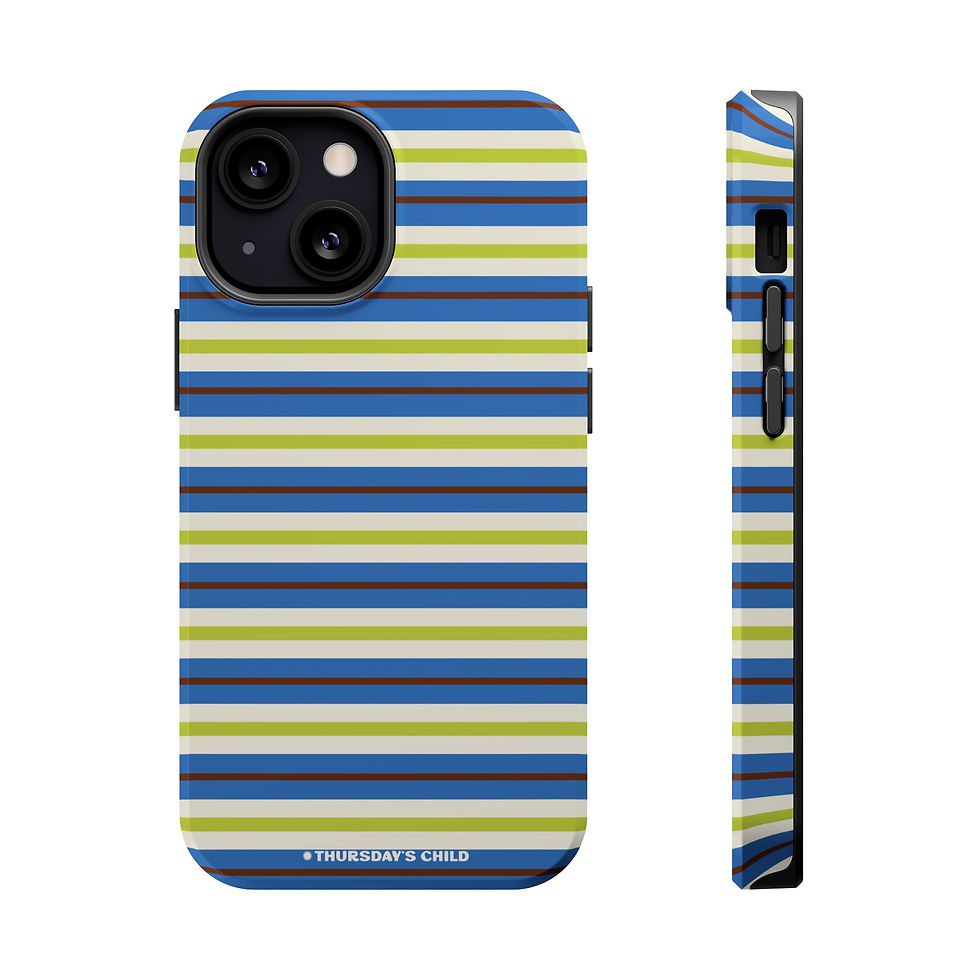 Thumbnail: Blue, Green, and Oat Stripes MagSafe Case