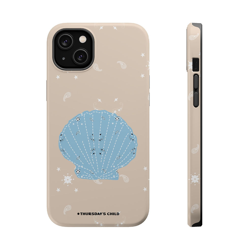 Thumbnail: Cream and Blue Bandana Shell MagSafe Case