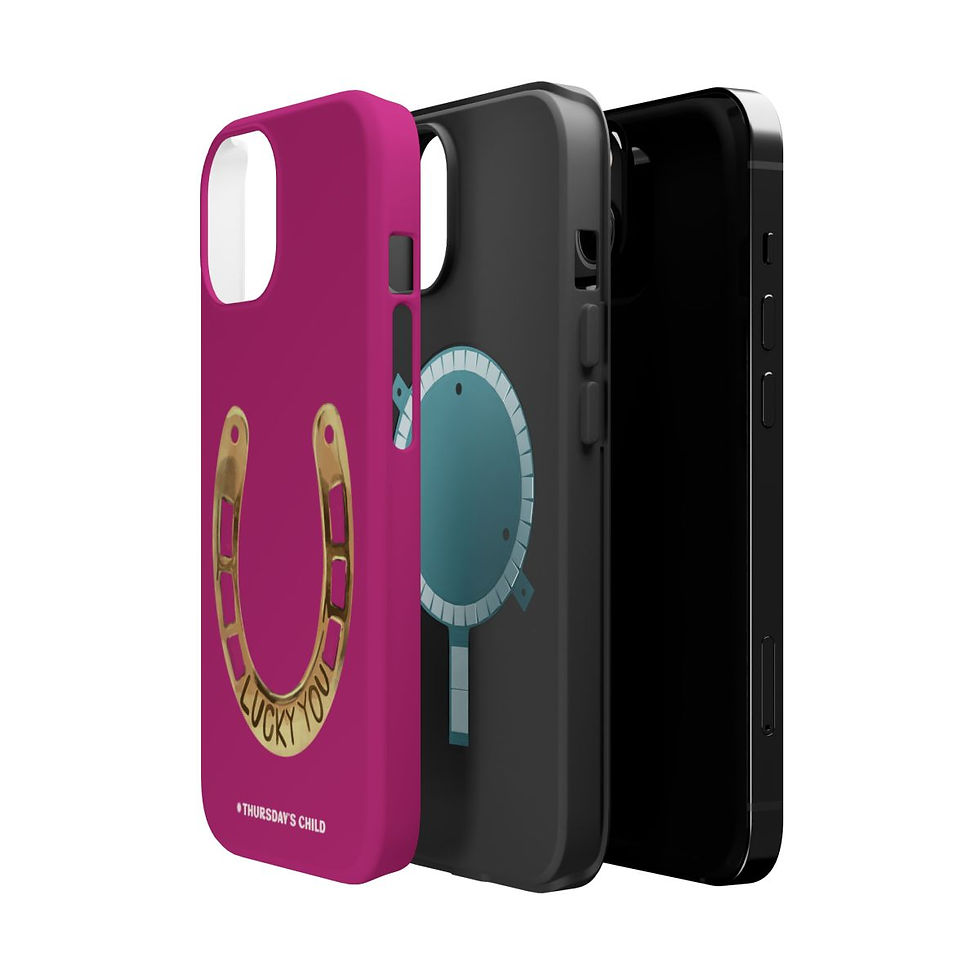 Thumbnail: Magenta Lucky You Horseshoe Painting Case - Matte, MagSafe