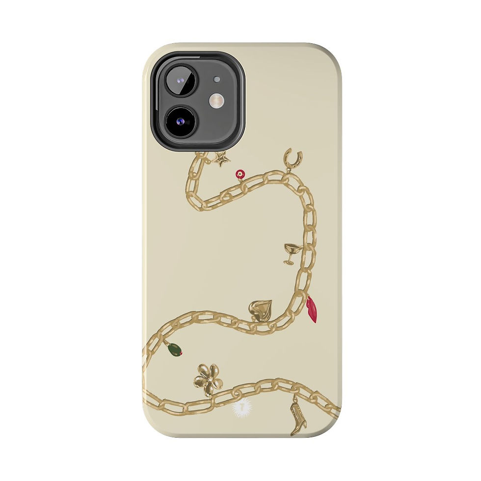 Thumbnail: Cream Charm Necklace Painting Phone Case
