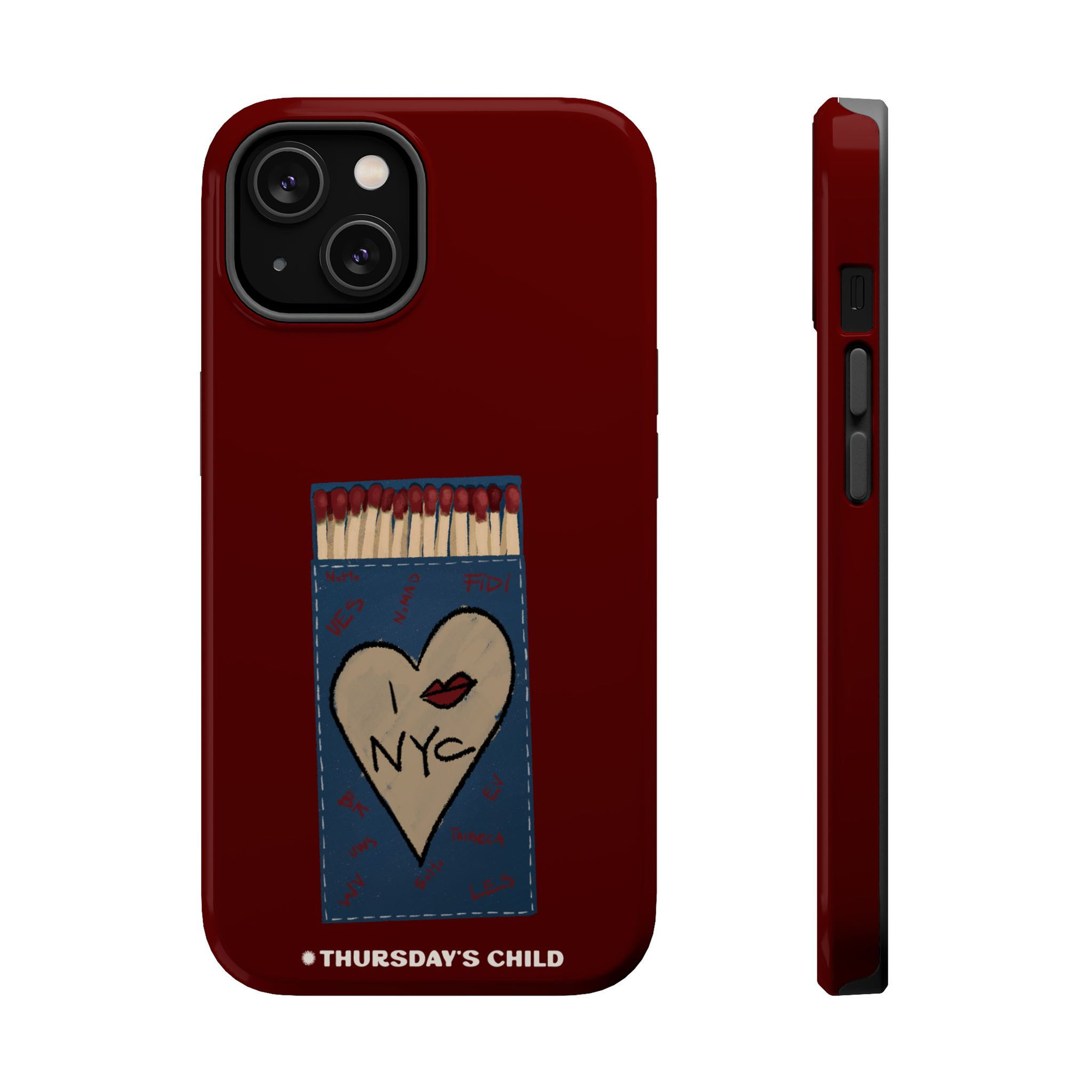 Dark Red NYC Matches Magsafe Phone Case
