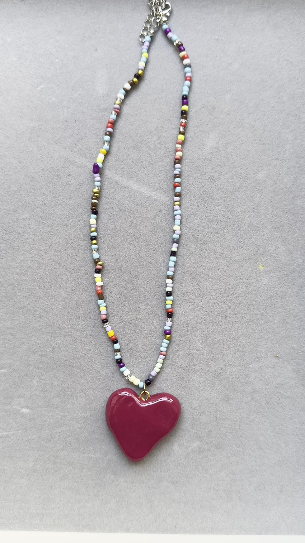 Thumbnail: Magenta Heart Necklace
